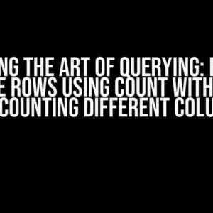 Mastering the Art of Querying: Reducing Multiple Rows using COUNT with a Filter for Counting Different Columns